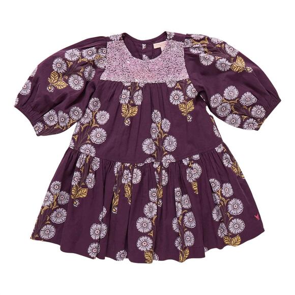 NEW PINK CHICKEN girl's fiona dress in plum buttercup floral